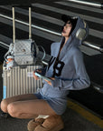 WARDEN EDGE W9 Intarsia Wool Knit Zip Hoodie & Shorts Set