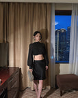 Hydrae Satin Low Rise A-Line Mini Skirt