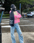 Rase le sol Pantalon en denim à jambes larges déstructuré