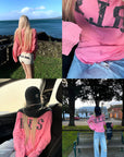 Rase le sol Distressed Logo Long Sleeve T-Shirt