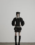 DOINDULGE Gothic Striped Panel Mini Skirt
