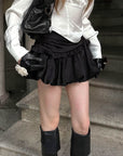 Rase le sol Ruched Ruffle Bubble Mini Skirt