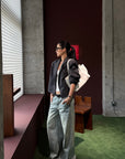 ROVENTE Sculpted Shoulder Cropped Blazer