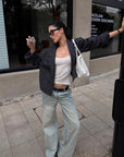 ROVENTE Sculpted Shoulder Cropped Blazer