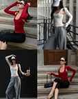 ROVENTE Layered Scoop Neck Tank & Cropped Sleeve Top Set