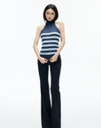 IAMXIAA Striped High-Neck Knit Top