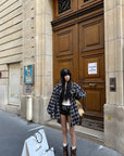 WARDEN EDGE Contrast Plaid Oversized Shirt