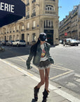 WARDEN EDGE Mini à carreaux avec bordure en dentelle Short doté d'une taille élastique et d'une silhouette streetwear décontractée