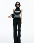 IAMXIAA Striped High-Neck Knit Top