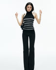 IAMXIAA Striped High-Neck Knit Top