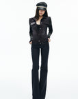 IAMXIAA Low-Rise Studded Flared Pants