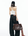 IAMXIAA Triple-Waist Wide-Leg Denim Jeans