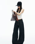 IAMXIAA Triple-Waist Wide-Leg Denim Jeans