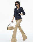 IAMXIAA Low-Rise Button Detail Flared Pants