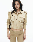 IAMXIAA Utility Pocket Cropped Shirt Jacket