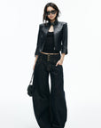 IAMXIAA Triple-Waist Wide-Leg Denim Jeans