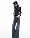 IAMXIAA Vintage Wash Low-Rise Flared Jeans