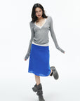 IAMXIAA Deep V-Neck Sheer Knit Sweater