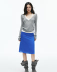 IAMXIAA Deep V-Neck Sheer Knit Sweater