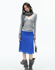 IAMXIAA Deep V-Neck Sheer Knit Sweater