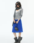 IAMXIAA Deep V-Neck Sheer Knit Sweater