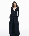 IAMXIAA Pinstripe Oversized Wide-Leg Trousers