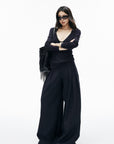 IAMXIAA Pinstripe Oversized Wide-Leg Trousers