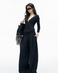 IAMXIAA Pinstripe Oversized Wide-Leg Trousers