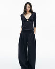 IAMXIAA Pinstripe Oversized Wide-Leg Trousers