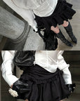 Rase le sol Ruched Ruffle Bubble Mini Skirt