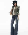 IAMXIAA Vintage Wash Low-Rise Flared Jeans