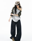IAMXIAA Triple-Waist Wide-Leg Denim Jeans