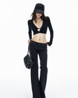 IAMXIAA Low-Rise Studded Flared Pants