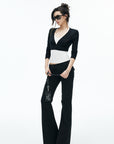IAMXIAA Sheer V-Neck Cropped Knit Cardigan