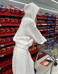 Rase le sol Crinkled Hooded Zip-Up & Wide-Leg Pants Set