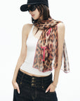 IAMXIAA Leopard Heart Sheer Scarf