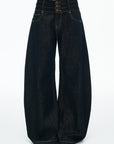 IAMXIAA Triple-Waist Wide-Leg Denim Jeans