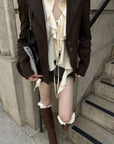 Rase le sol Harness-Sleeve Tailored Wool Jacket