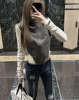 Rase le sol Asymmetric High-Neck Zip Jacket