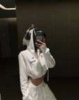 WARDEN EDGE Textured Fleece Cropped Hoodie & Wide Leg Sweatpants Set