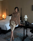 Hydrae Ruffle Collar Sheer Bell-Sleeve Blouse