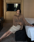 Hydrae Ruffle Collar Sheer Bell-Sleeve Blouse