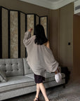 Hydrae Oversized Draped V-Neck Knit Cardigan
