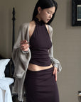 Hydrae Ruffle Halter Top & Midi Skirt Set