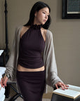 Hydrae Ruffle Halter Top & Midi Skirt Set