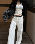 Hydrae Low Rise Wide Leg Turn-Up Cuff Jeans