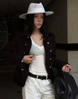 Hydrae Sculpted Waist Military Button Structured Blazer Jacket