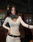 Hydrae Sheer V-Neck Second-Skin Long-Sleeve Top