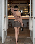 Hydrae Sheer Off-Shoulder Slouchy Knit Sweater
