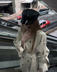 Rase le sol Sculpted High-Collar Layered Trench Coat